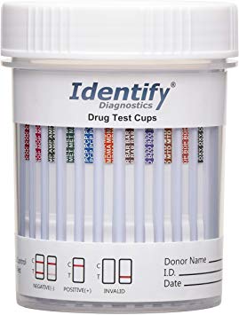50 Pack Identify Diagnostics 12 Panel Drug Test Cup with BUP - Testing Instantly for 12 Different Drugs THC, COC, OXY, MDMA, BUP, MOP, AMP, BAR, BZO, MET, MTD, PCP ID-CP12-BUP (50)