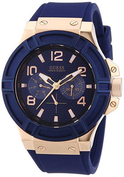 Guess W0247G3 Rigor  - Wristwatch men's, Silicone, Band Colour: Blue