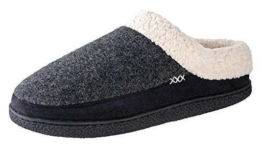 Urban Fox Everson Suede Mens Slippers I Micro-Suede I Velveteen I Rubber-Sole I Memory Foam I Comfortable House Slippers I Slippers For Men I Slip-On Slippers