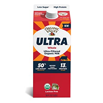 Organic Valley Ultra, Ultra-Filtered Organic Whole Milk - 56 oz Carton