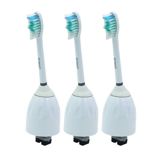 Ronsit e Series Generic Replacement Heads Fits Philips Sonicare Toothbrush: Essence, Xtreme, Elite and Advance (3-pack)