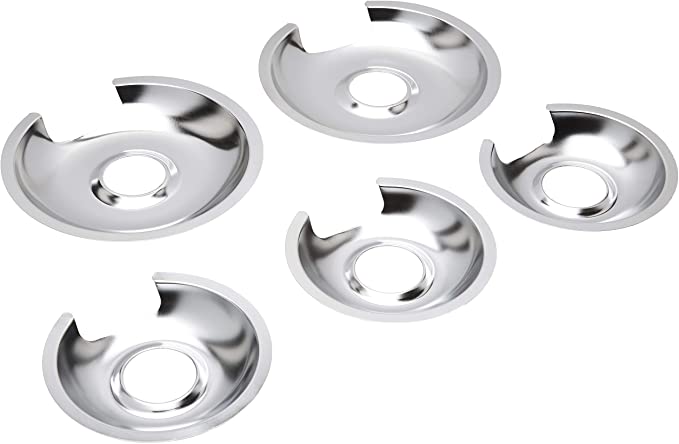 Range Kleen 10565X Drip Pan Chrome 3 6" & 2 8", 5 Pk All/Large