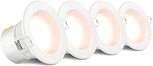 HPM DLI 5W LED Warm White Non-dimmable Downlight with Integrated Driver 70mm White - Pack of 4