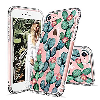 iPhone 7 Case, iPhone 8 Cover, MOSNOVO Tropical Cactus Clear Design Printed Transparent Plastic Hard Case with Soft TPU Bumper Protective Back Phone Case Cover for iPhone 7 (2016) / iPhone 8 (2017)