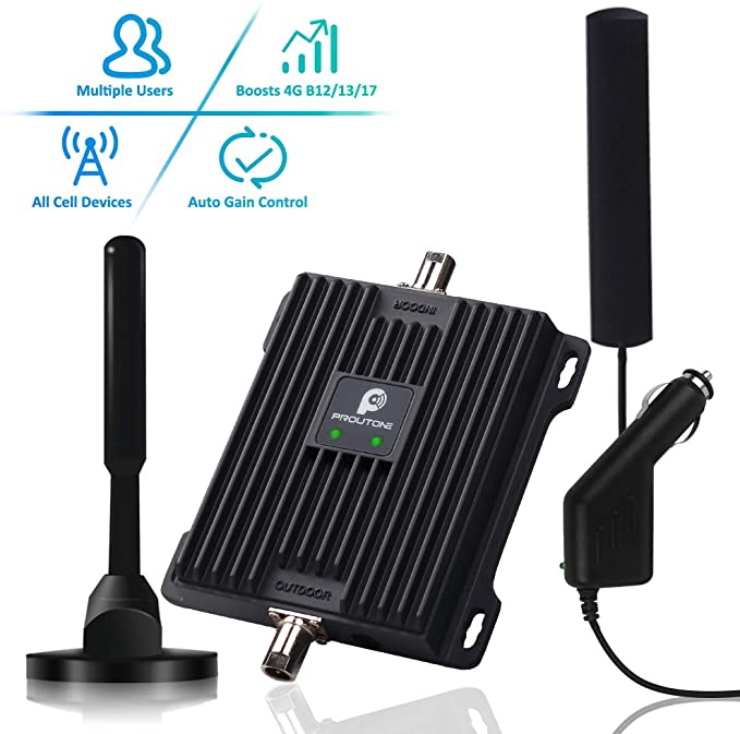 Cell Phone Signal Booster for Car, Truck, SUV and RV - Boosts 4G LTE Band 12/13/17 Data & Volte(Voice Over 4G) Mobile Cellular Signal Repeater Amplifier for AT&T Verizon in Vehicle