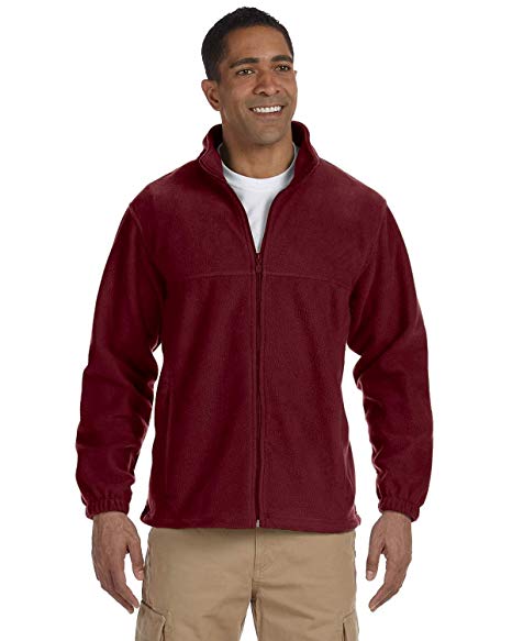 Harriton Men's 8 Oz. Full-Zip Fleece, Red, 5XL