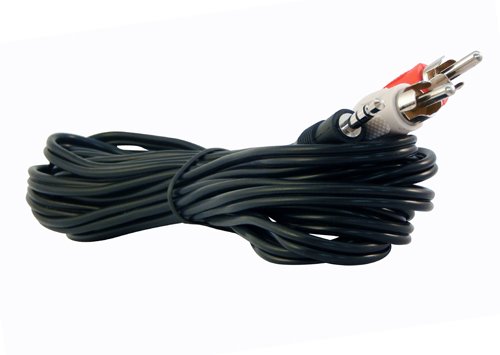 YCS Basics 12 Foot 3.5mm Stereo To 2 RCA Male Cable
