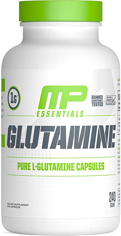MusclePharm Essentials Glutamine Capsules, 1000mg Capsules, 120 Servings