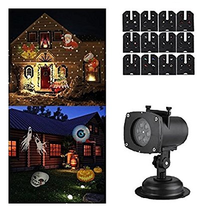 Projector Lights 12 PatternLED Landscape Spotlight Projector Light Waterproof Wall Decoration Light, Party Light for Decoration Lighting on Christmas Holiday Party