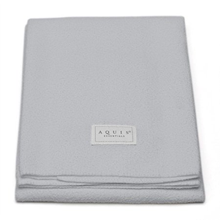 Aquis Lisse Crepe Microfiber Professional Long Hair Drying Towel (19 x 44 Inches) - Light Grey