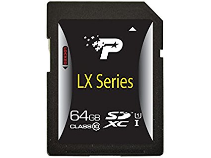Patriot LX Series 64GB SDXC Card Class 10 UHS-I Ultra Fast Speed for QHD Video Production and High Resolution Pictures