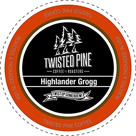 Twisted Pine Coffee Highlander Grogg, Flavored Coffee, Single-Serve Cups for Keurig K-Cup Brewers, 12 Count