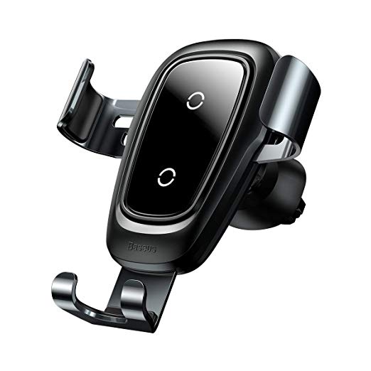 Wireless Car Charger Mount,Baseus Metal Gravity Air Vent Phone Holder 10W Charger Compatible for Samsung Galaxy S8 S7 Edge Note 8 5 Charge Compatible for iPhone XS 8/8 Plus Qi Enabled Devices(Black