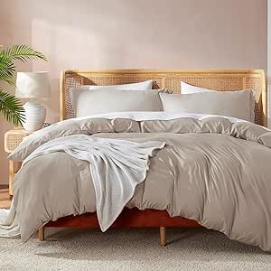 Nestl Twin Duvet Cover Set - Soft Double Brushed Linen Duvet Cover Twin/Twin XL, 2 Piece, with Button Closure, 1 Duvet Cover 68x90 inches and 1 Pillow Sham