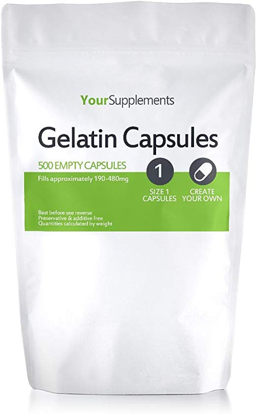 Your Supplements - Size 1 Empty Gelatin Capsules - Pack of 500