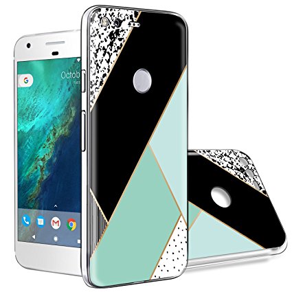 Google Pixel Case,TOPNOW Shockproof Ultrathin Soft TPU Advanced Printing Pattern Phone Cases Glossy Drawing Design Cover for Google Pixel (Geometry-Blue)