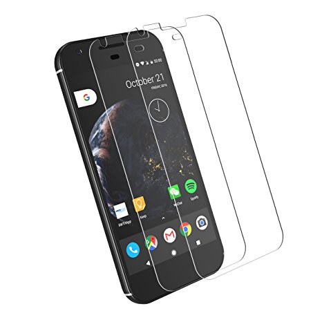 Google Pixel XL Screen Protector （Pack of 2）,CHOETECH Tempered Glass Screen Protector 2.5D Round Edge Crystal Clear Bubble-free 9H Hardness Anti-scratch Screen Protector for Google Pixel XL