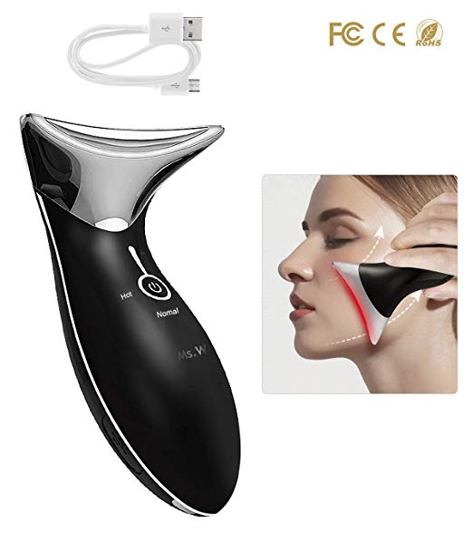 Ms.W Anti Aging Face Massager with Hot & Cold Modes for Wrinkles Appearance Removal and Skin Tightening, High Frequency Facial Machine Rechargeable - Anti Wrinkle Facial Toning Massage Device