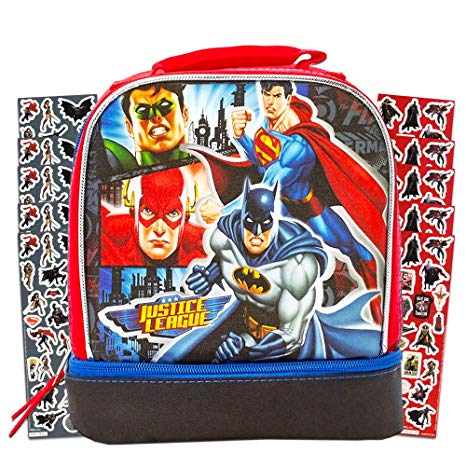 DC Comics Justice League Lunch Bag - Deluxe Dual Compartment Insulated Justice League Lunch Box