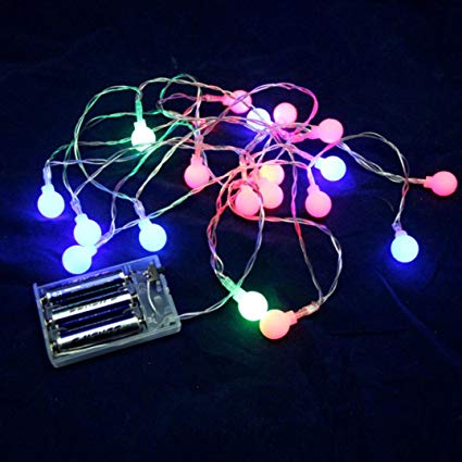 Halloween LED String Lights Odeer Fairy String Light Ball Shaped Curtain Lamp Party Wedding Outdoor Decor (Multicolor)