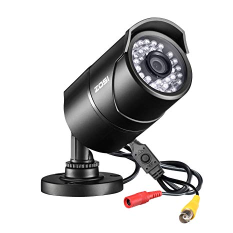 ZOSI 2.0MP HD 1080p 1920TVL Bullet Outdoor/Indoor Security Camera (Hybrid 4-in-1 HD-CVI/TVI/AHD/960H Analog CVBS),36PCS LEDs,100ft IR Night Vision,Weatherproof Surveillance Camera-Black