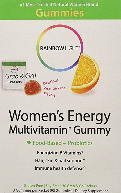 Rainbow Light Women's Energy Gummy Multivitamin, 30 packets (3 gummies per packet)