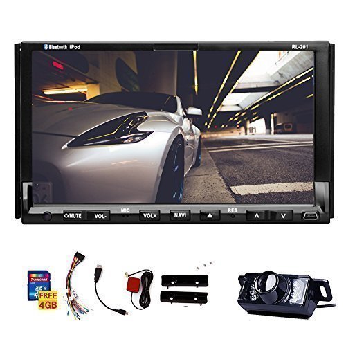 Double Din Universal In Dash HD Touch Screen Car DVD Player GPS Navigation Stereo AMFM Radio Support SDUSBBluetooth1080Psteering wheel controlPhonebook and night view backup Camera As Gift