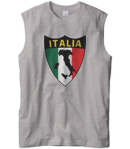 Cybertela Men's Italian Italy Italia Shield Flag Sleeveless T-Shirt