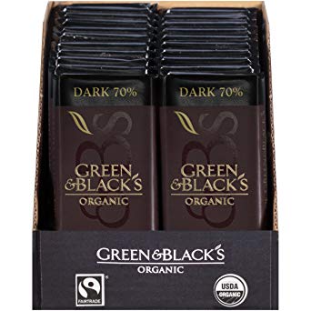 Green & Black's Organic Dark Chocolate 70% Cacao Bars (20 Count of 1.2 Oz each), 24 Oz