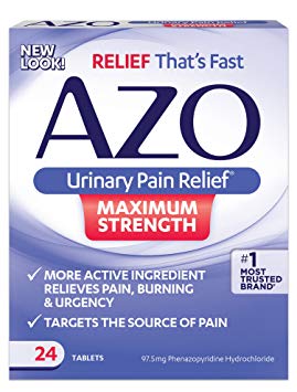 AZO Urinary Pain Relief Maximum Strength | Phenazopyridine Hydrochloride | Fast Relief of UTI Pain, Burning & Urgency | Targets Source of Pain | #1 Most Trusted Brand | 24 Tablets