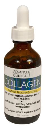 Advanced Clinicals Collagen Instant Plumping Serum for Fine Lines and Wrinkles. 1.75 Fl Oz.