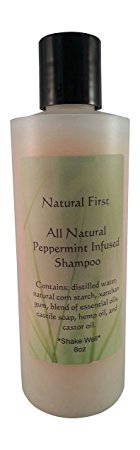 Natural First Peppermint Infused "All Natural" Shampoo - Chemical, Sls, and Paraben Free
