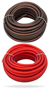 InstallGear 10 Gauge 25ft Black and 25ft Red Power/Ground Wire True Spec and Soft Touch Cable