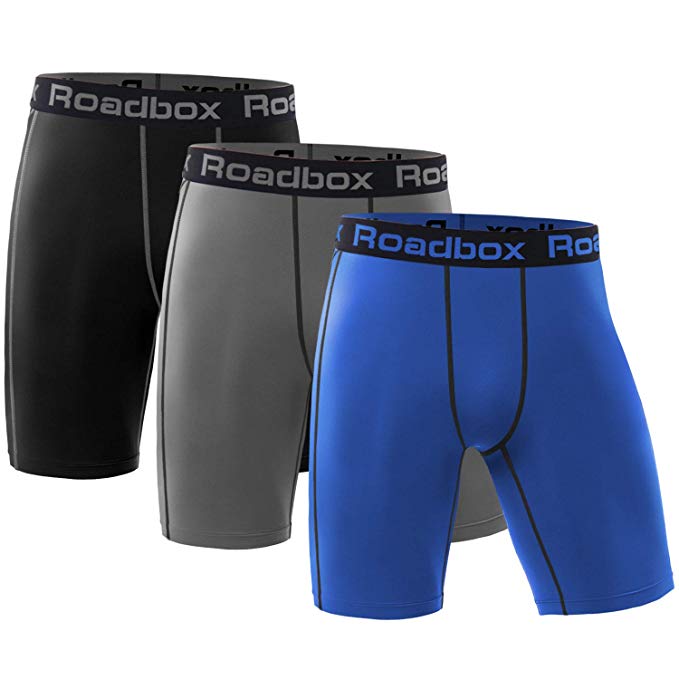 Roadbox Men's Running Compression Shorts, Baselayer Cool Dry Sports Tights Active Athletic Workout Underwear