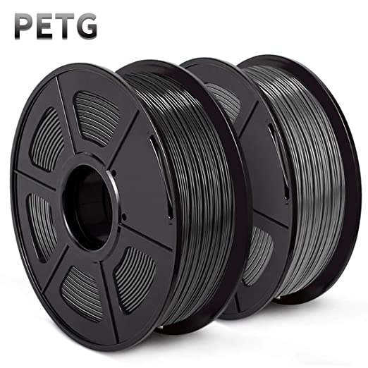 SUNLU PETG Filament 1.75mm for FDM 3D Printer 2KG(4.4LBS) PETG 3D Filament Accuracy  /- 0.02 mm, Black Grey