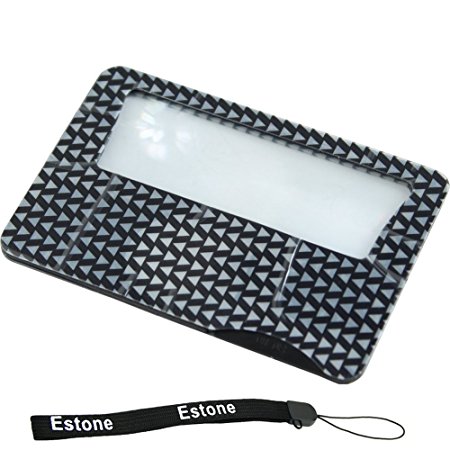 Estone 1PC Credit Card Size Light LED Magnifier Magnifying Glass Lens New