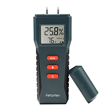 Fetanten TS006 Moisture Meter ,Digital LCD Moisture Detector Tester for Wood,Drywall,Plants, Sheetrock,Humidity meter with 2-Pin Type and Temperature