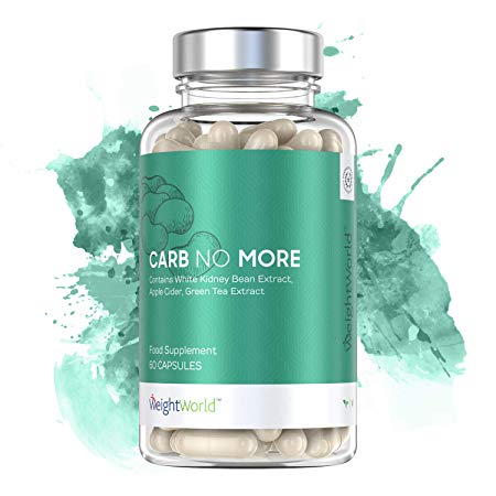 Carb No More - Natural Carb Blocker Tablets Weight Loss Support Supplements - Vegan & Vegetarian Pills - White Kidney Bean Extract, Green Tea and Apple Cider Vinegar High Strength - by Weight World