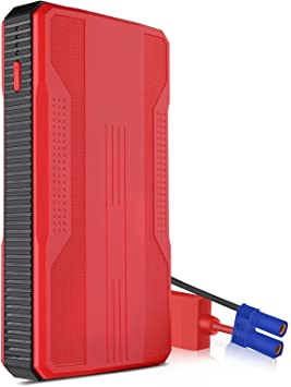 UltraSafe Portable Lithium Jump Starter, Car Battery Booster Pack, 400A Peak Auto Jump Box, 20000mAh Power Pack Jumper Start & Phone Charger with USB Port, Cables & LED Flashlight (Red)