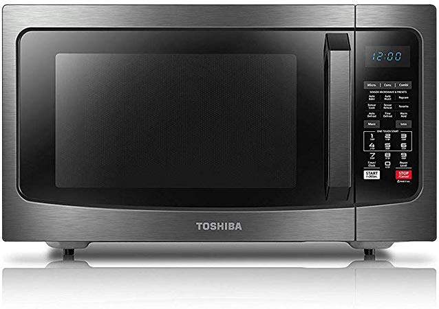 Toshiba EC042A5C-BS Convection Microwave Oven, 1.5 Cu.ft, Black Stainless Steel