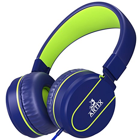 Artix Headphones with Microphone for Travel, Work, Kids, Teens, Running Sport with In-line Controller (Blue)