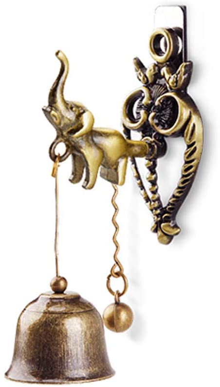 DolphinBanana Shopkeeper Bell Prime Gift, Office Store Entrance Front Door Porch Bell, Strong Adhesive Magnet Antique Doorbell, Exquisite Garden Home Dinner Bell, Elephant