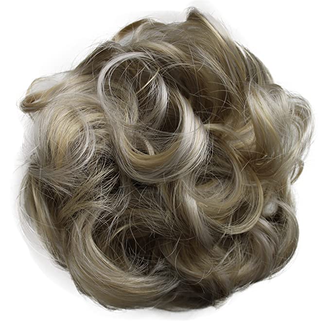 PRETTYSHOP Scrunchie Scrunchy Bun Up Do Hair Piece Hair Ribbon Ponytail Extensions Wavy Curly Messy ash bonde Mix #25H101 G32A