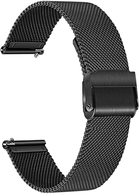 TRUMiRR Watchband for Amazfit GTS/GTS 2e / GTS 2 / GTS 2 Mini Smart Watch, Mesh Woven Stainless Steel Band Quick Release Strap Replacement Bracelet for Amazfit GTR 42mm Smartwatch