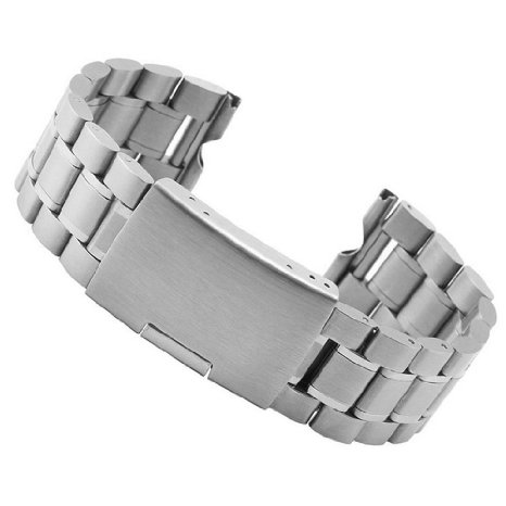 iWonow® 22mm Stainless Steel Watchband Smart Watch Band Strap Bracelet for Motorola Moto 360 1 Gen 2014 Smartwatch (1st Steel Silver)