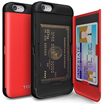 iPhone 6S Case, TORU [CX PRO][Red] Protective Hidden Wallet Case with [Card Slot][ID Holder][Mirror] for iPhone 6 / iPhone 6S - Red