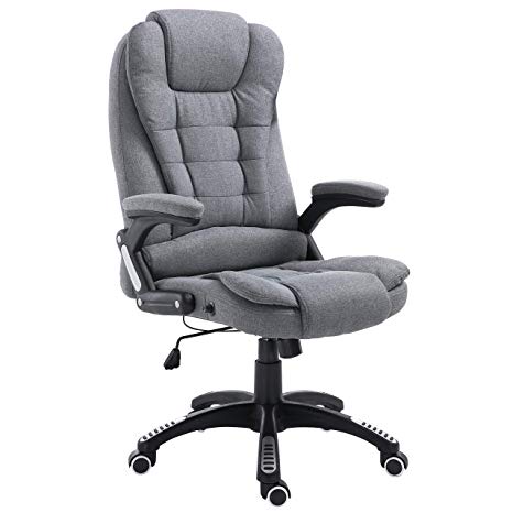 Cherry Tree Furniture Executive Recline Extra Padded Office Chair (Standard, Grey Fabric)