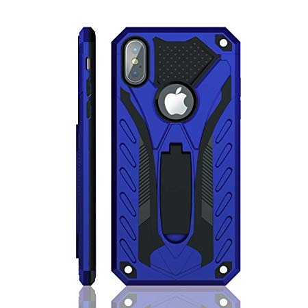 iPhone X/iPhone Xs Case, Military Grade 12ft. Drop Tested Protective Case With Kickstand, Compatible with Apple iPhone X/iPhone Xs - Blue