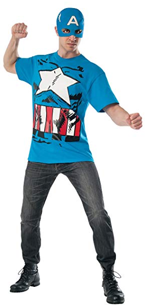 Marvel Rubie's Costume Men's Universe Classic Captain America T-Shirt/Mask