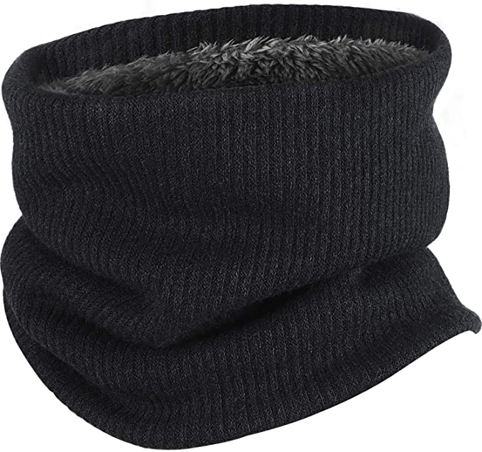 Fleece Lined Neck Warmer Neck Gaiter Winter Circle Scarf for Men Women